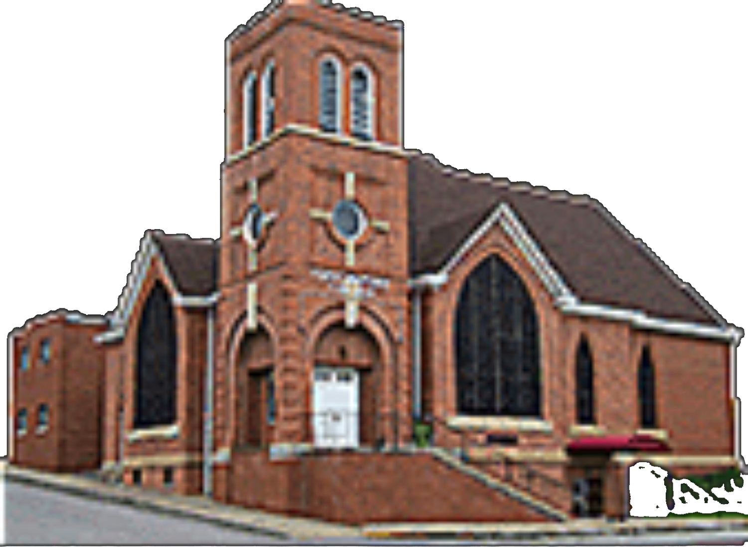 Historic brick building of First Baptist Church in Williamson
